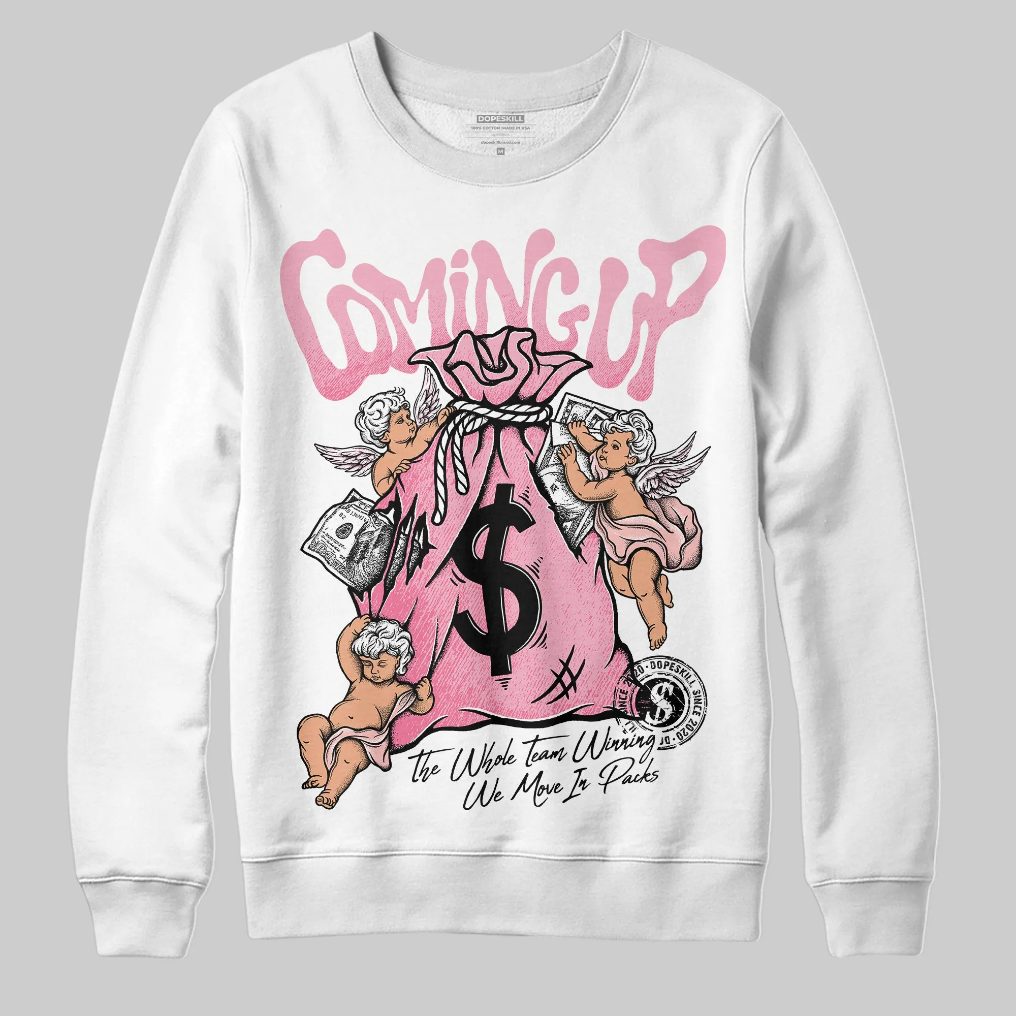 Stars Court White/Pink DopeSkill Sweatshirt Money Bag Coming Up Graphic sold by DopeSkill product image thumbnail 2