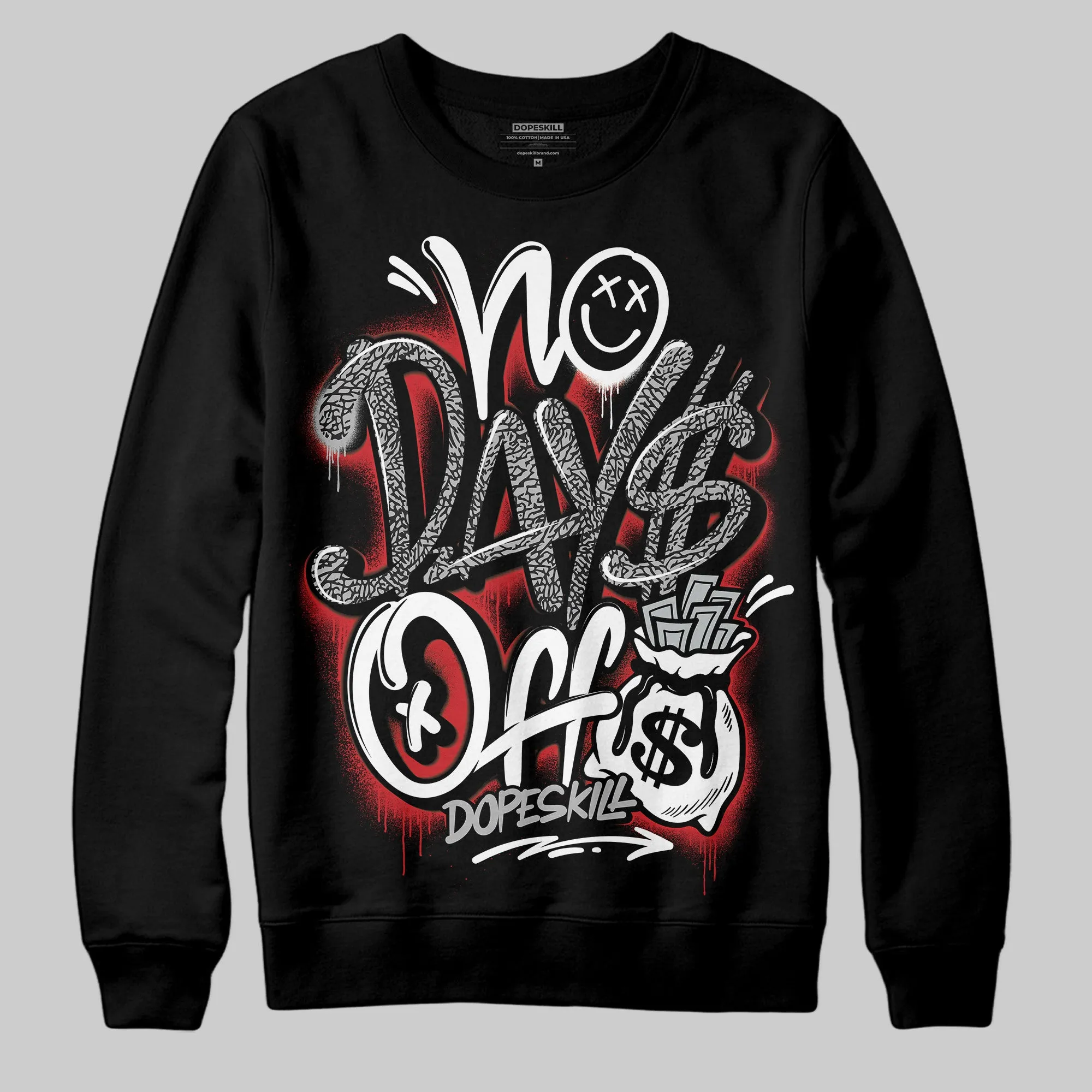 Black Cement 3s DopeSkill Sweatshirt No Days Off Graphic sold by DopeSkill