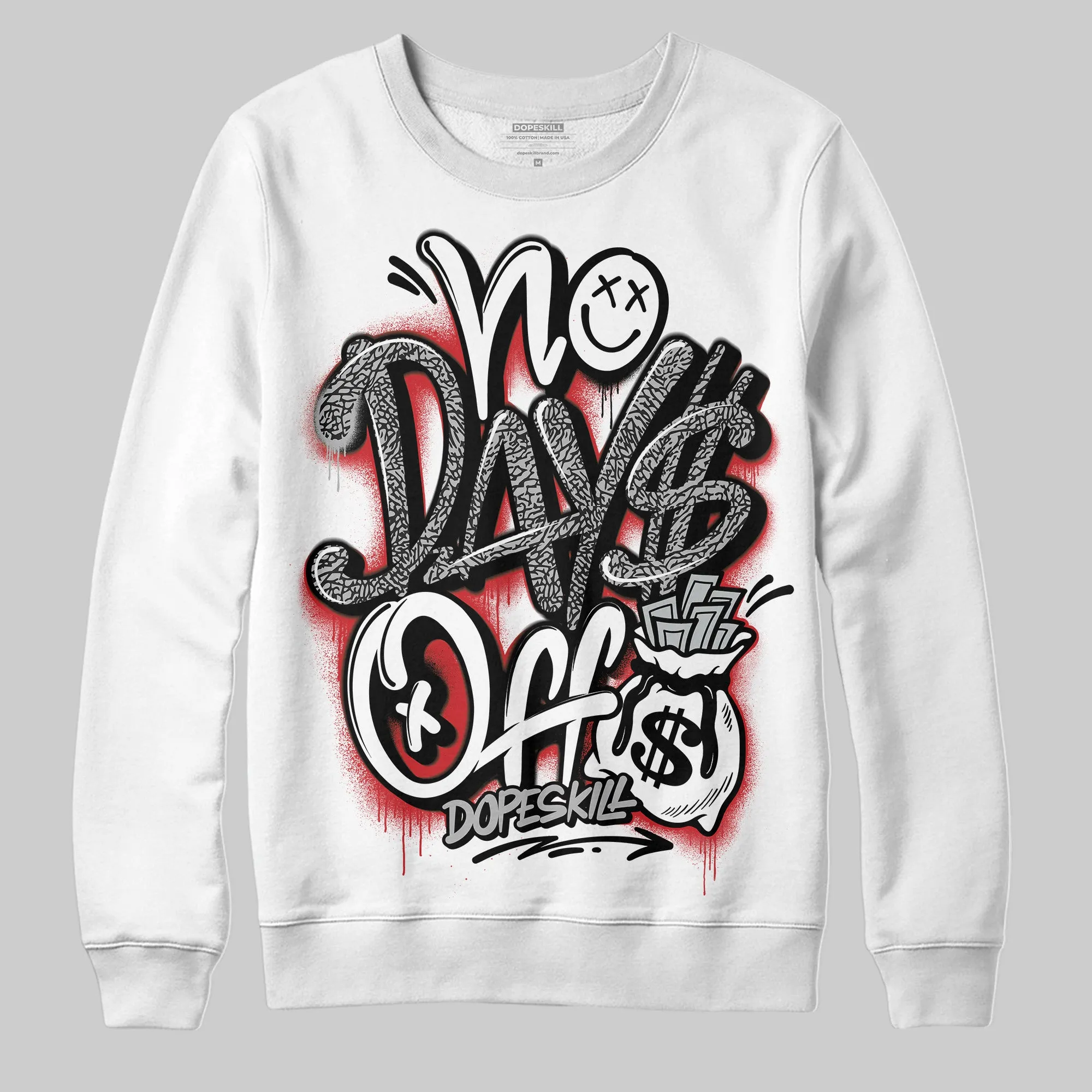 Black Cement 3s DopeSkill Sweatshirt No Days Off Graphic sold by DopeSkill product image thumbnail 2