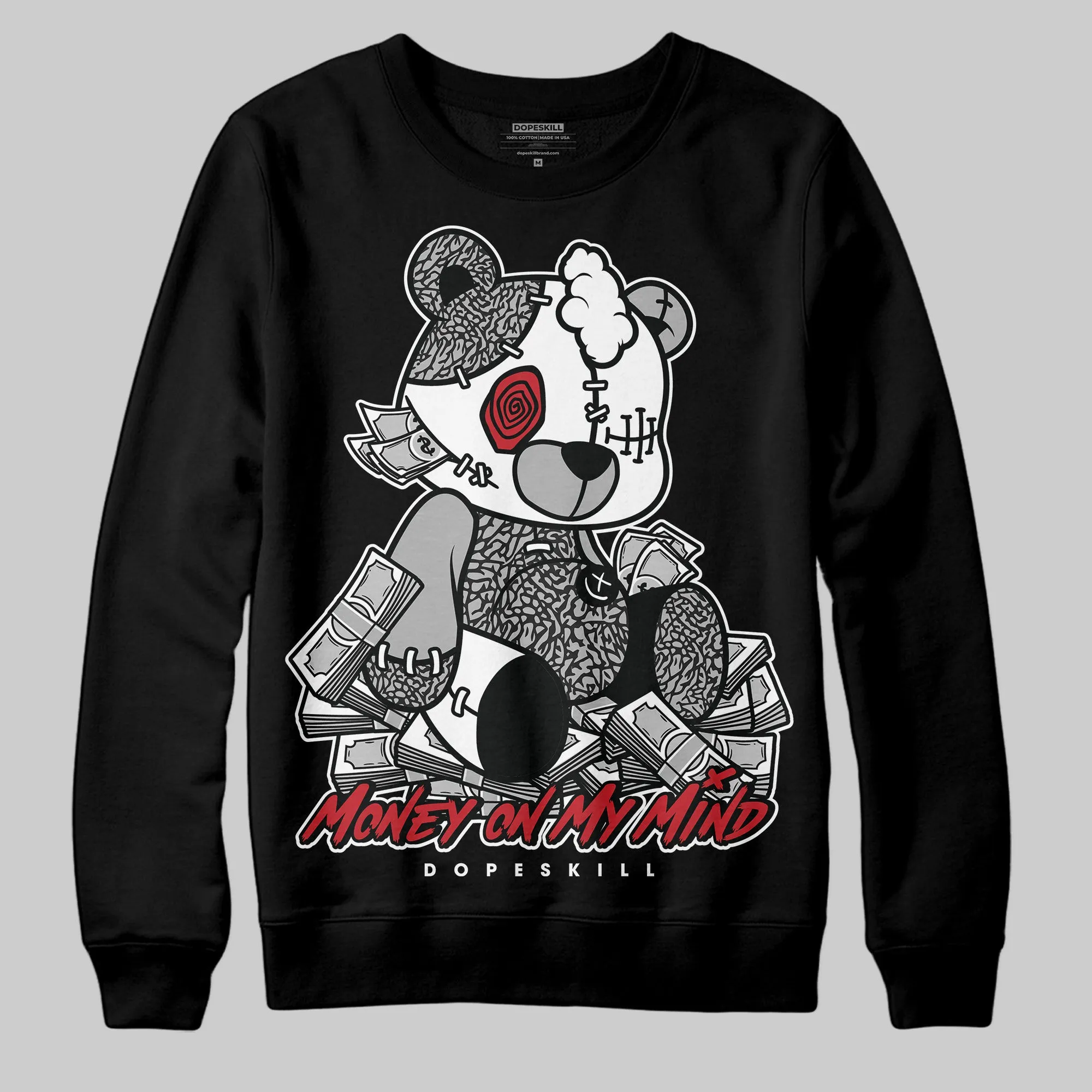 Black Cement 3s DopeSkill Sweatshirt MOMM Bear Graphic sold by DopeSkill