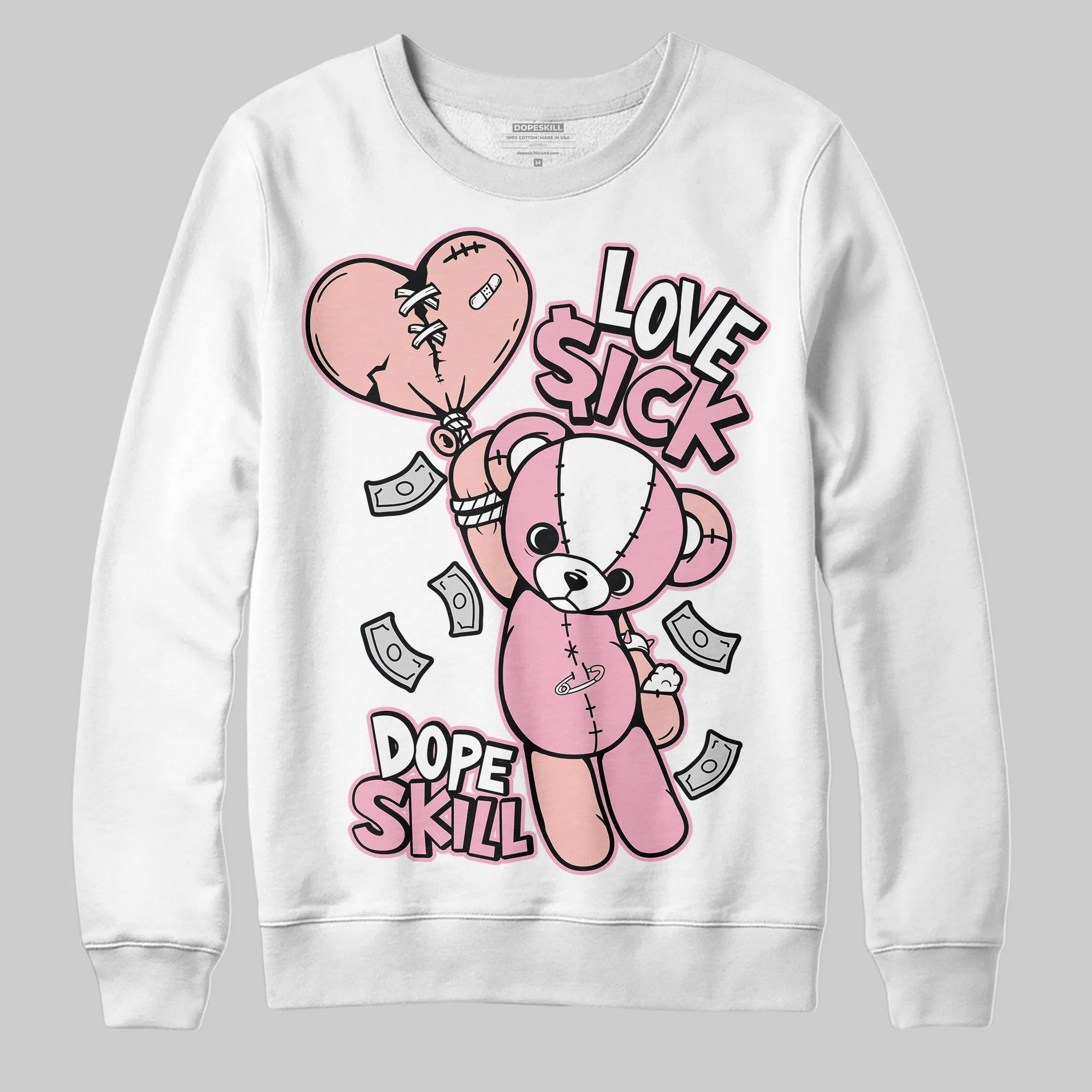Stars Court White/Pink DopeSkill Sweatshirt Love Sick Graphic sold by DopeSkill product image thumbnail 2