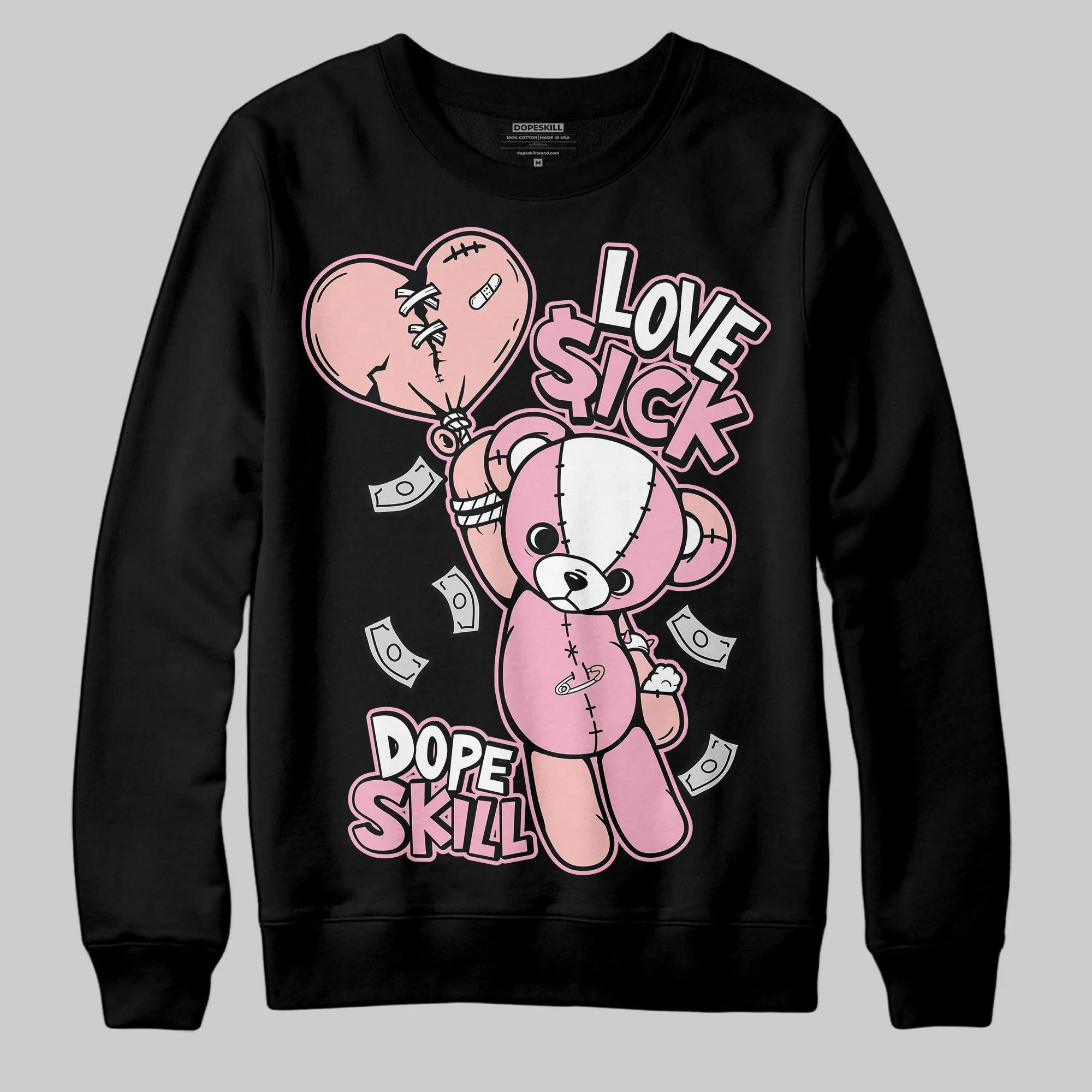 Stars Court White/Pink DopeSkill Sweatshirt Love Sick Graphic sold by DopeSkill