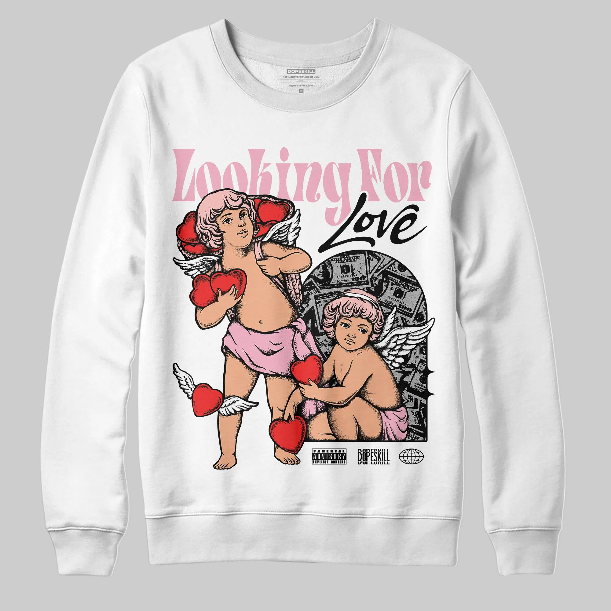 Stars Court White/Pink DopeSkill Sweatshirt Looking For Love Graphic sold by DopeSkill product image thumbnail 2