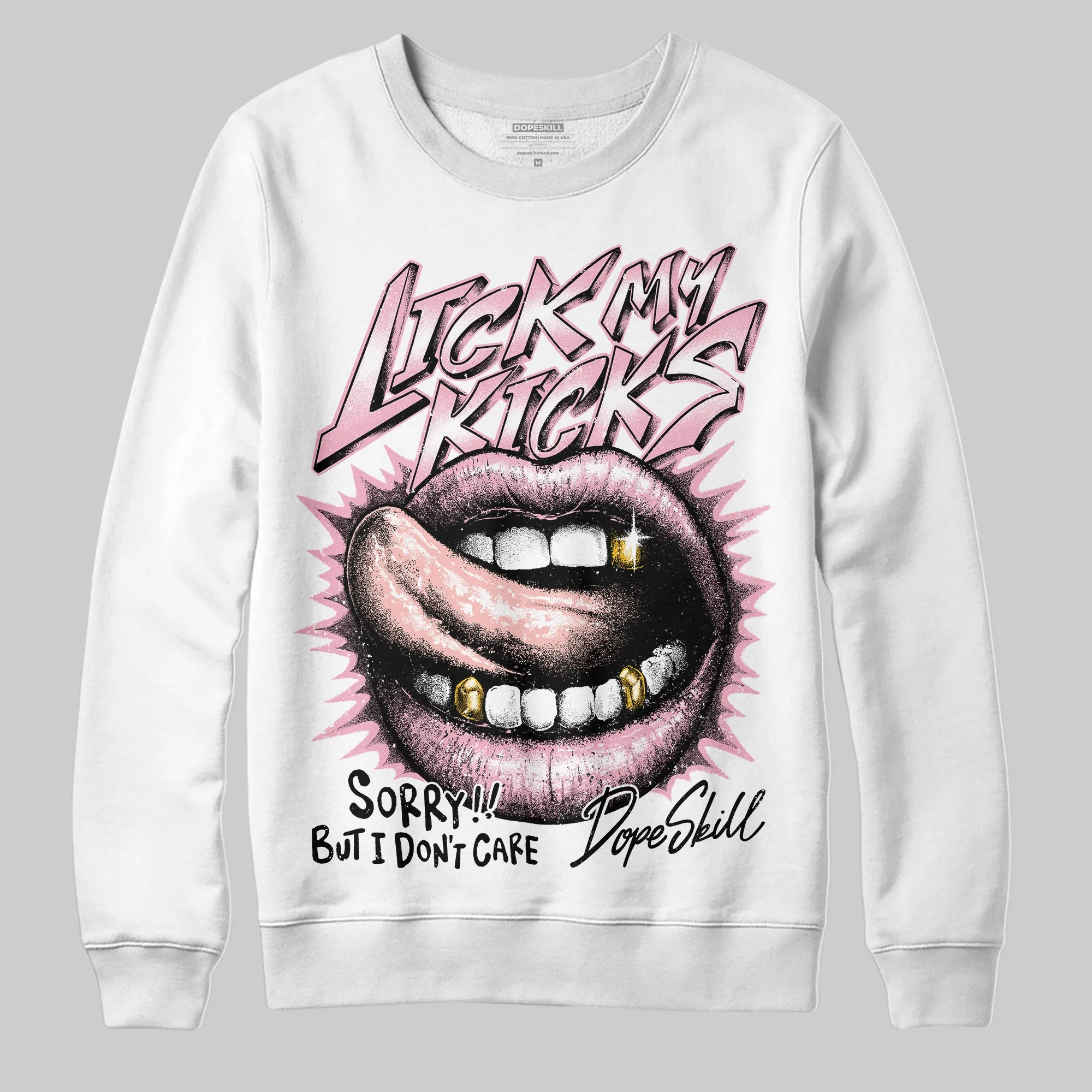 Stars Court White/Pink DopeSkill Sweatshirt Lick My Kicks Graphic sold by DopeSkill product image thumbnail 2