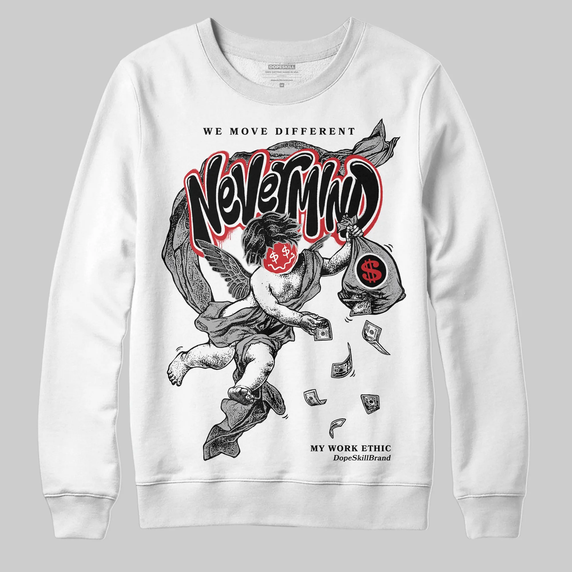 Black Cement 3s DopeSkill Sweatshirt Nevermind Graphic sold by DopeSkill product image thumbnail 2