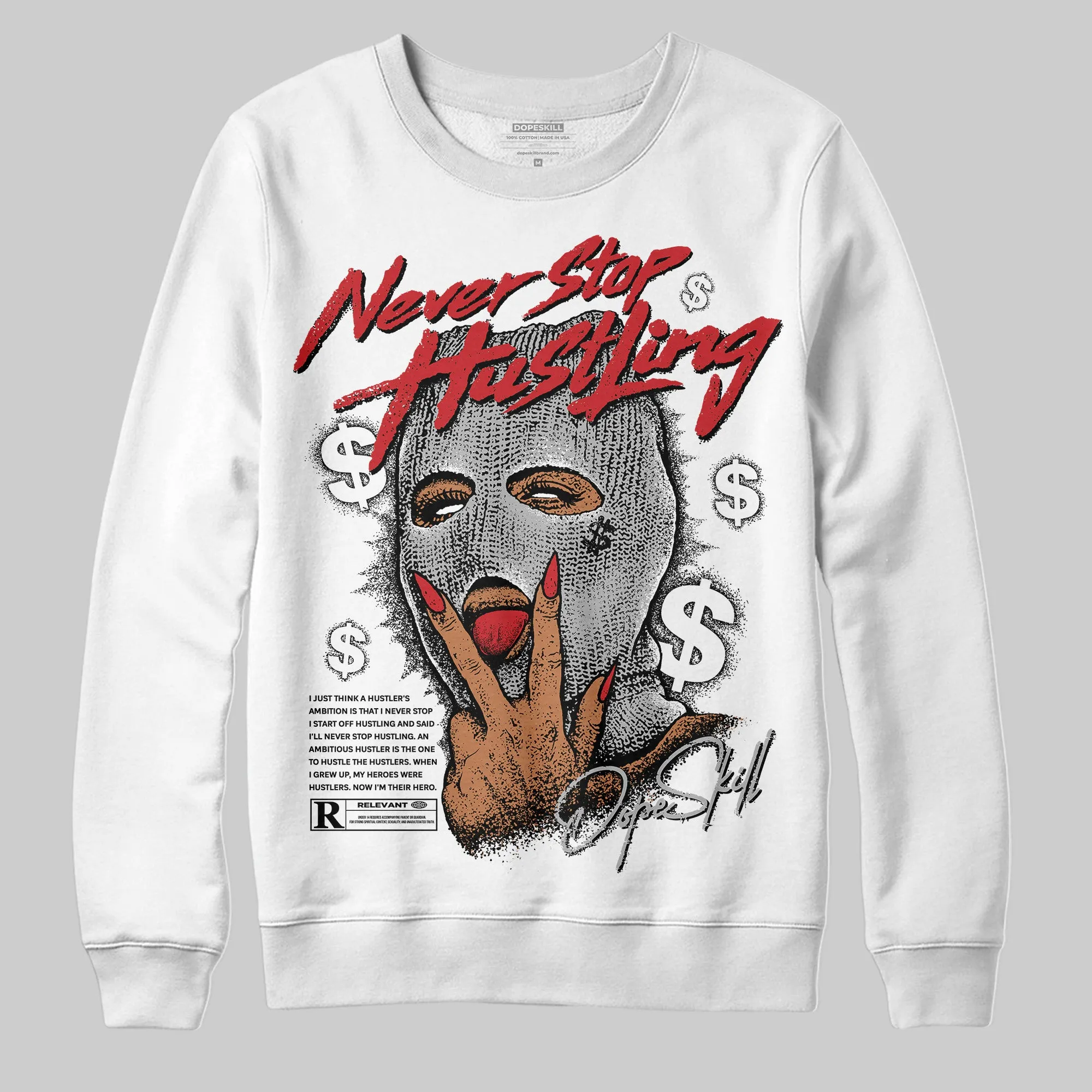Black Cement 3s DopeSkill Sweatshirt Never Stop Hustling Graphic sold by DopeSkill product image thumbnail 2