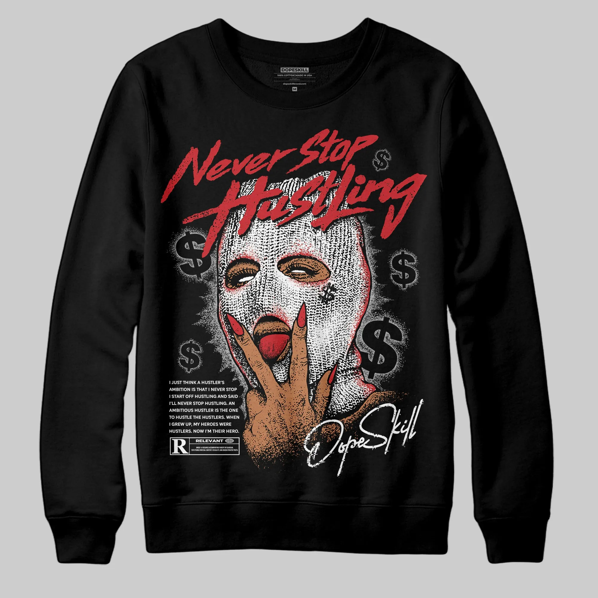 Black Cement 3s DopeSkill Sweatshirt Never Stop Hustling Graphic sold by DopeSkill