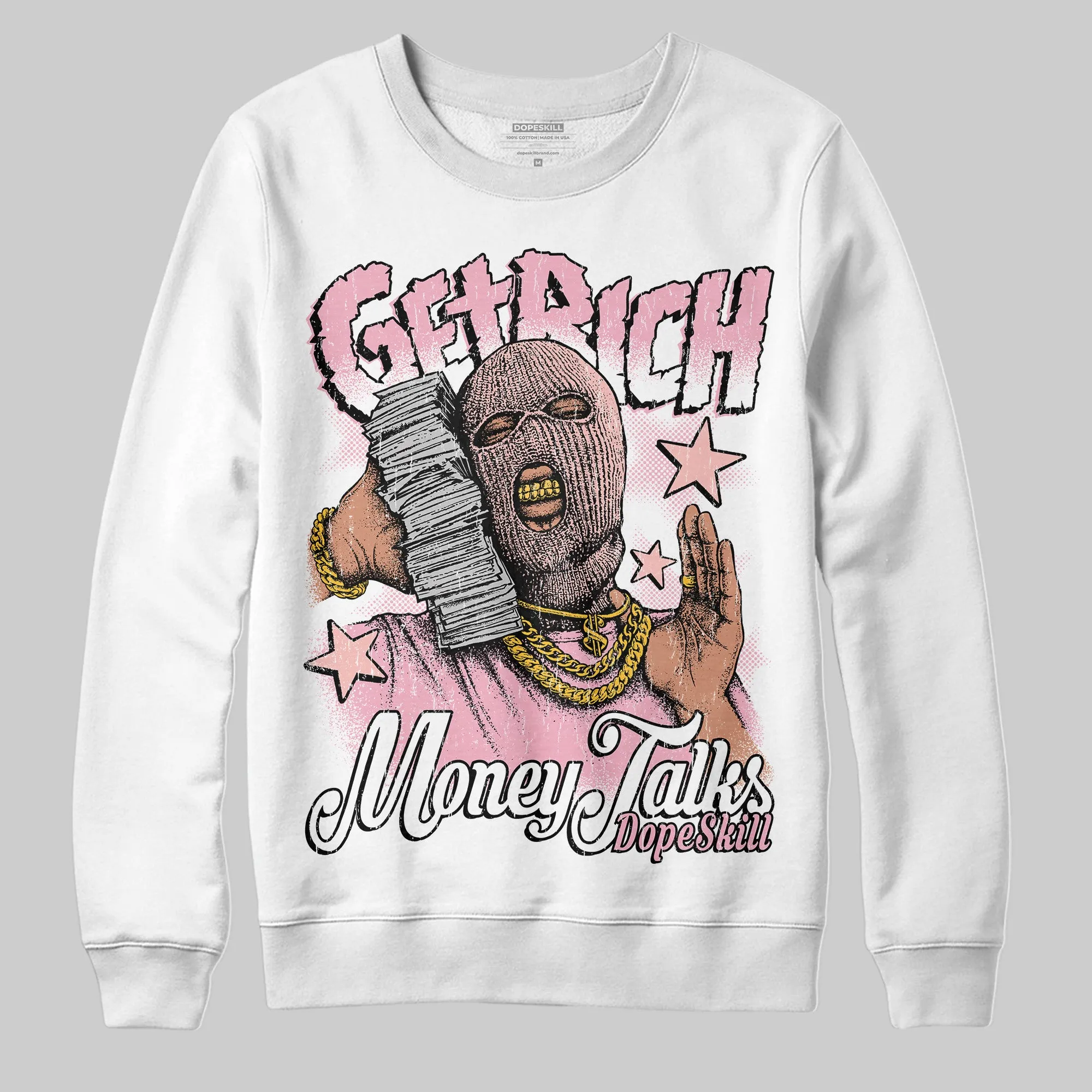 Stars Court White/Pink DopeSkill Sweatshirt Get Rich Graphic sold by DopeSkill product image thumbnail 2