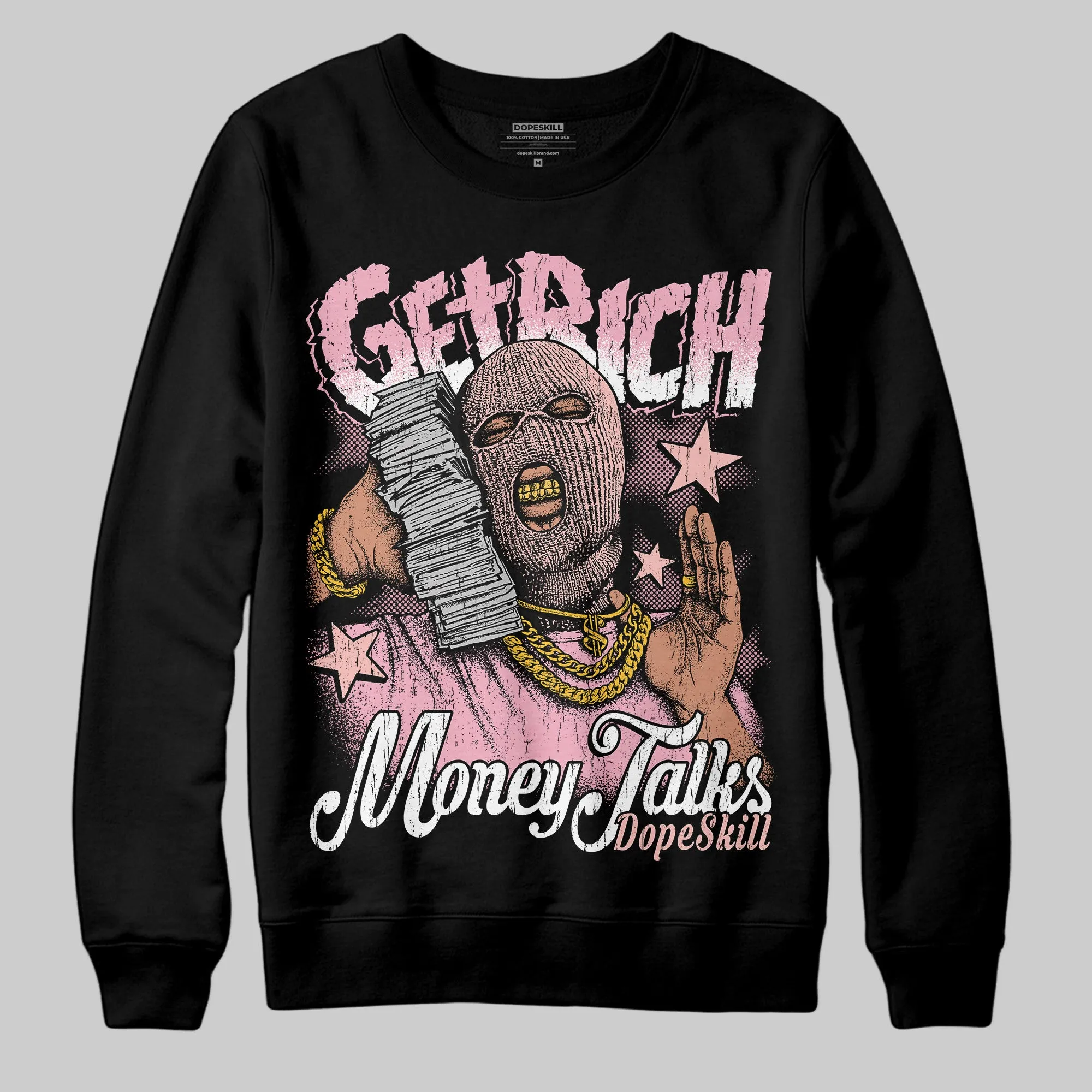 Stars Court White/Pink DopeSkill Sweatshirt Get Rich Graphic sold by DopeSkill