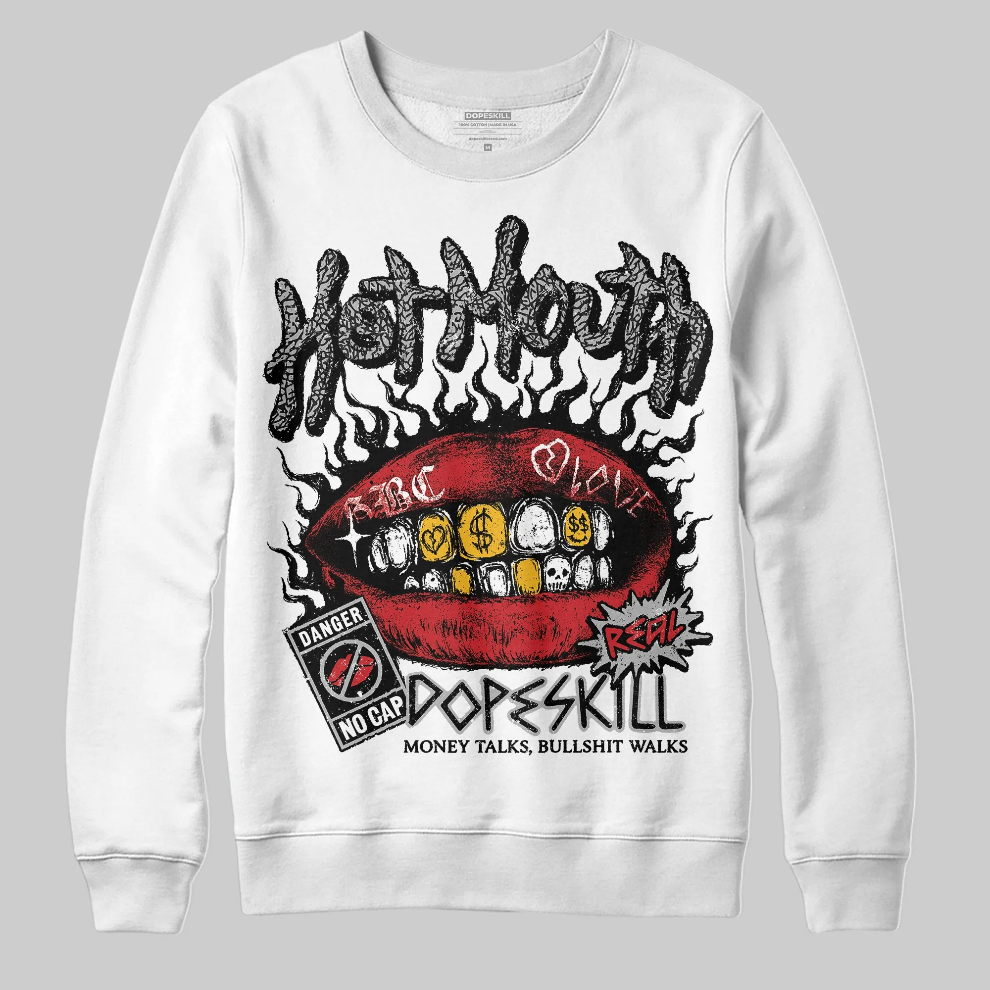 Black Cement 3s DopeSkill Sweatshirt Hot Mouth Graphic sold by DopeSkill product image thumbnail 2