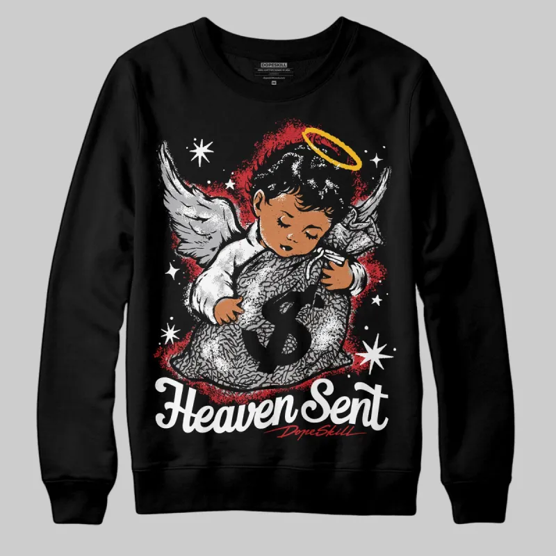 Black Cement 3s DopeSkill Sweatshirt Heaven Sent Graphic sold by DopeSkill