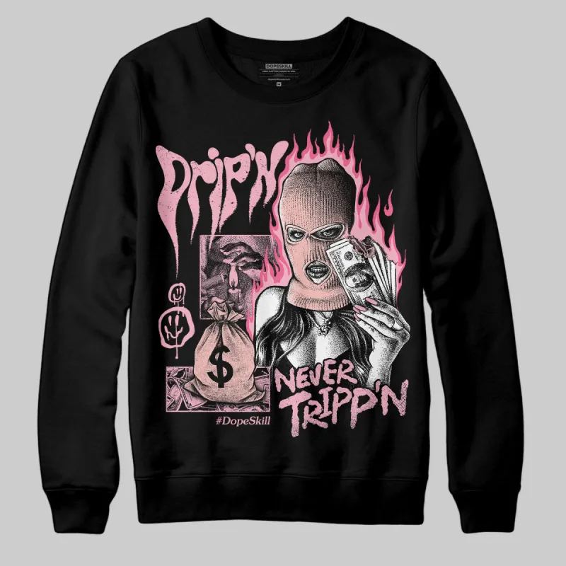 Stars Court White/Pink DopeSkill Sweatshirt Drip'n Never Tripp'n Graphic sold by DopeSkill