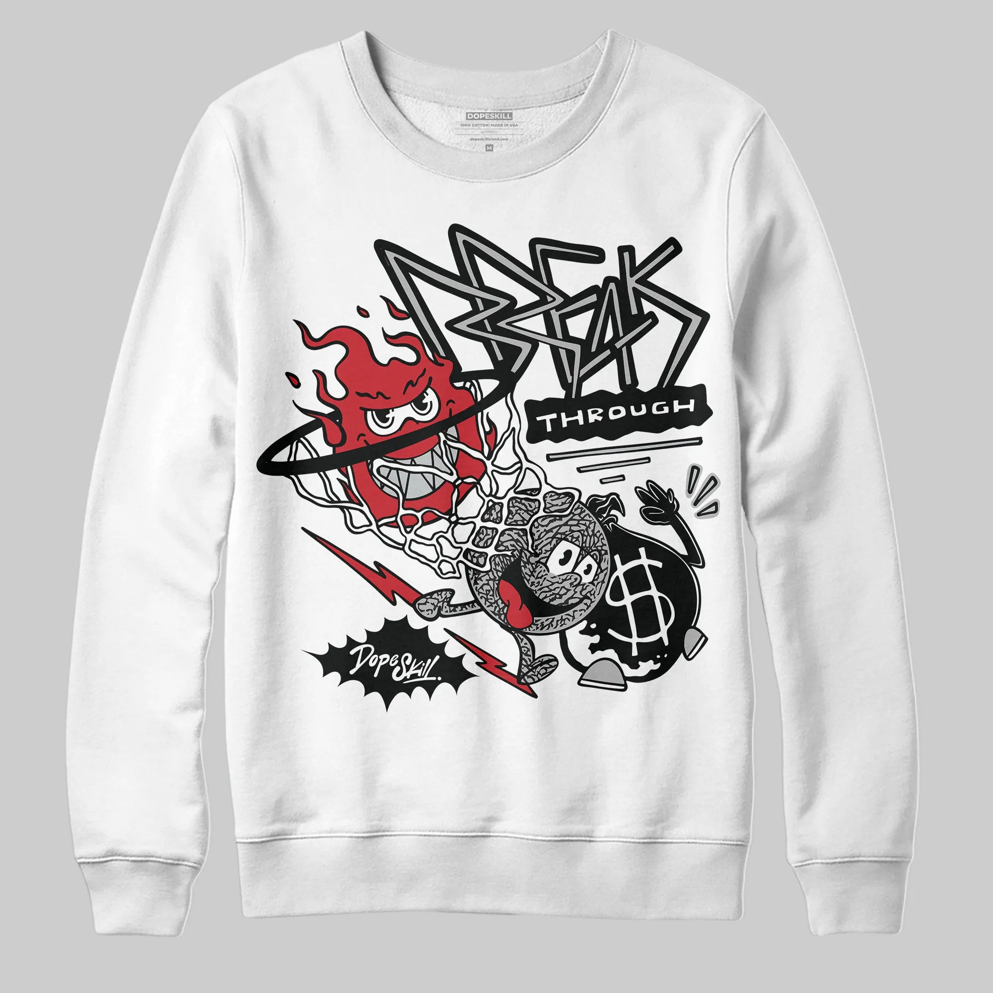 Black Cement 3s DopeSkill Sweatshirt Break Through Graphic sold by DopeSkill product image thumbnail 2