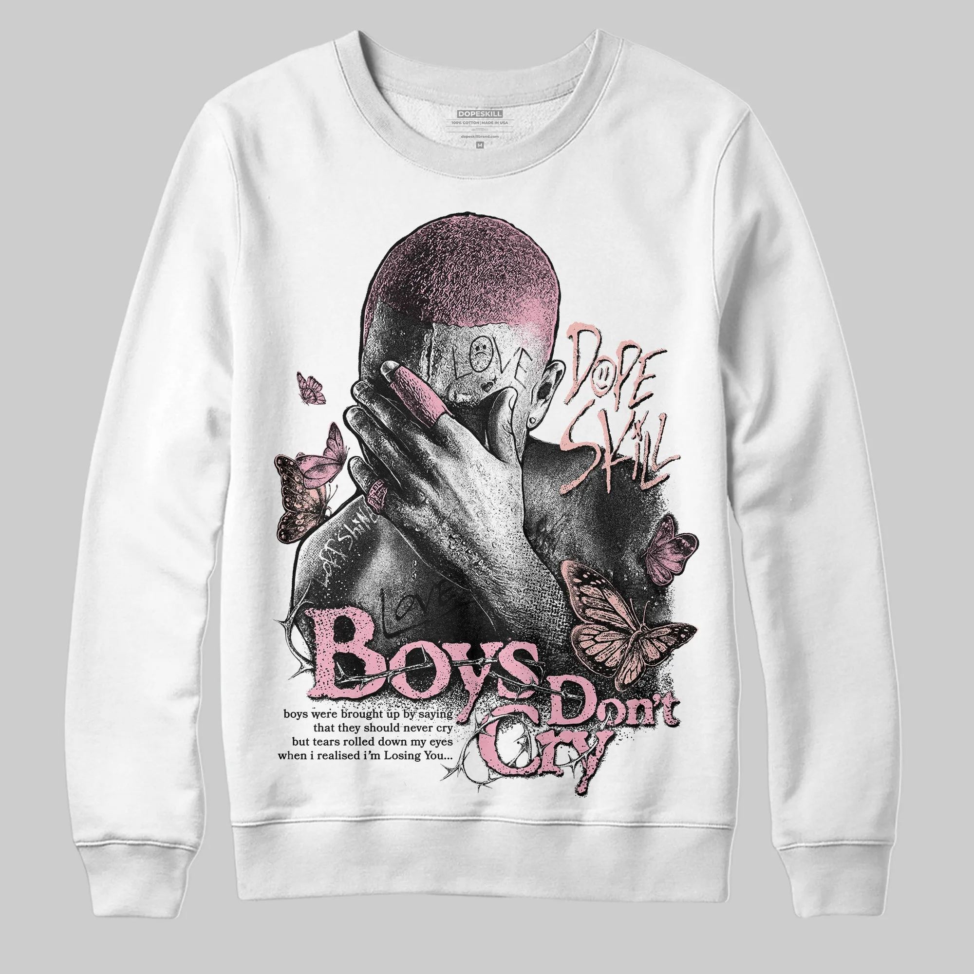 Stars Court White/Pink DopeSkill Sweatshirt Boys Don't Cry Graphic sold by DopeSkill product image thumbnail 2