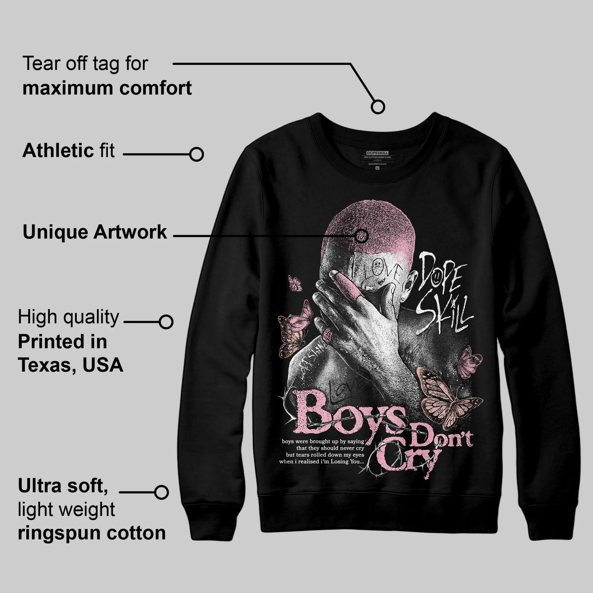 Stars Court White/Pink DopeSkill Sweatshirt Boys Don't Cry Graphic sold by DopeSkill product image thumbnail 3