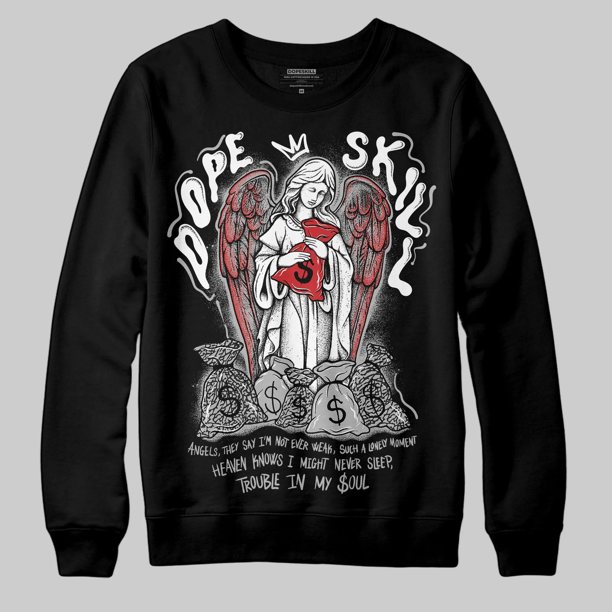 Black Cement 3s DopeSkill Sweatshirt Angels Graphic sold by DopeSkill