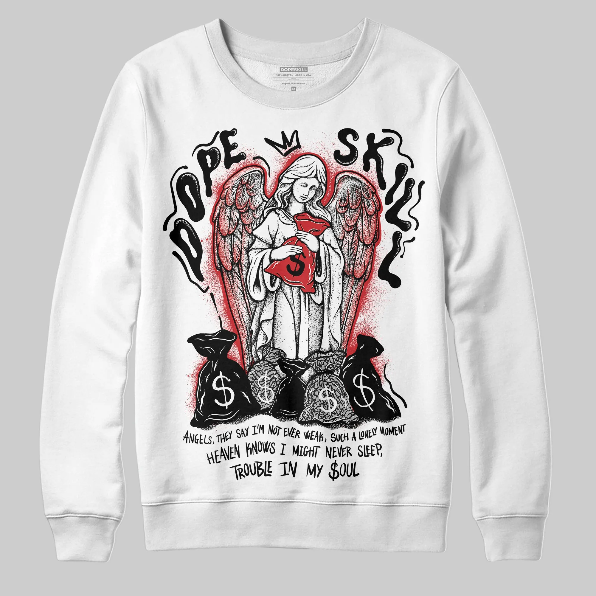 Black Cement 3s DopeSkill Sweatshirt Angels Graphic sold by DopeSkill product image thumbnail 2