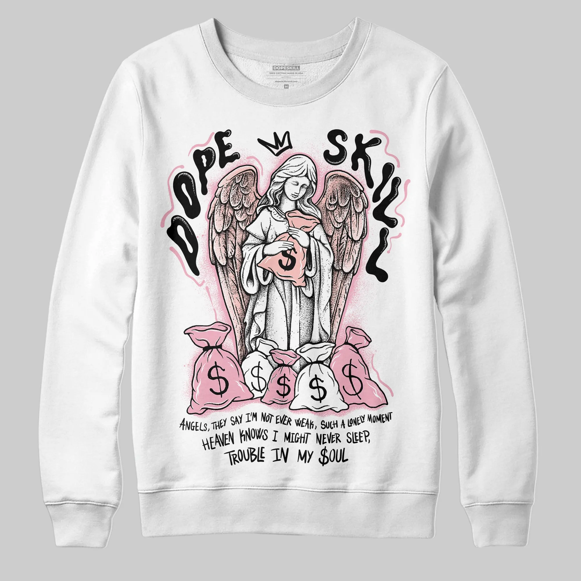 Stars Court White/Pink DopeSkill Sweatshirt Angels Graphic sold by DopeSkill product image thumbnail 2