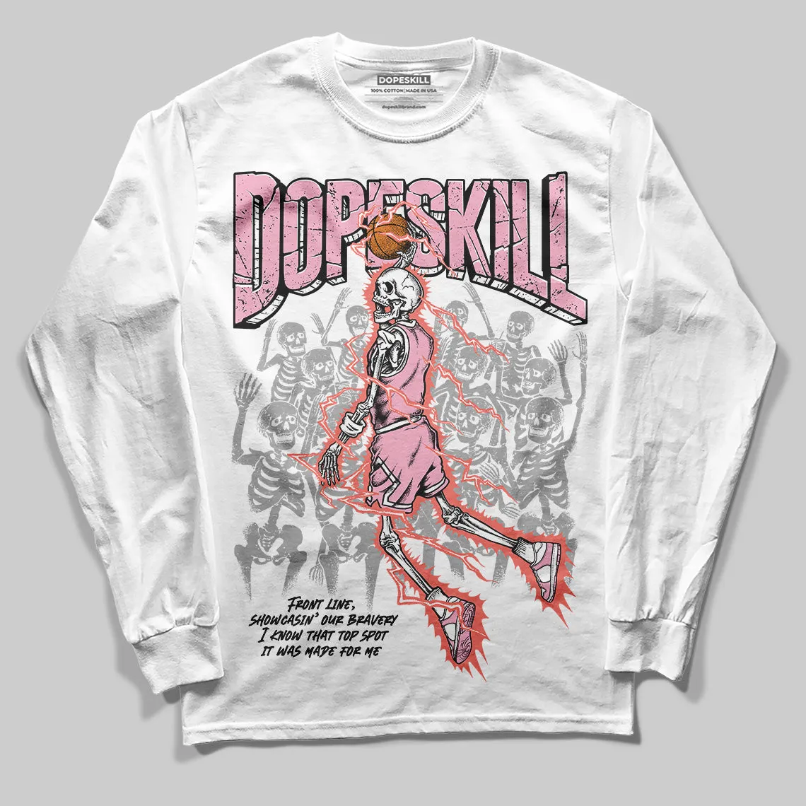Stars Court White/Pink DopeSkill Long Sleeve T-Shirt Thunder Dunk Graphic sold by DopeSkill product image thumbnail 2