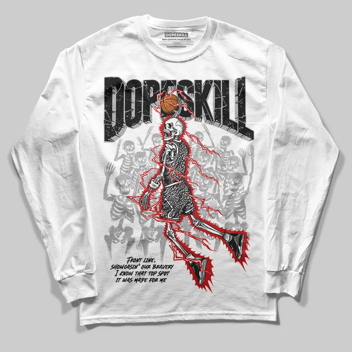 Black Cement 3s DopeSkill Long Sleeve T-Shirt Thunder Dunk Graphic sold by DopeSkill product image thumbnail 2