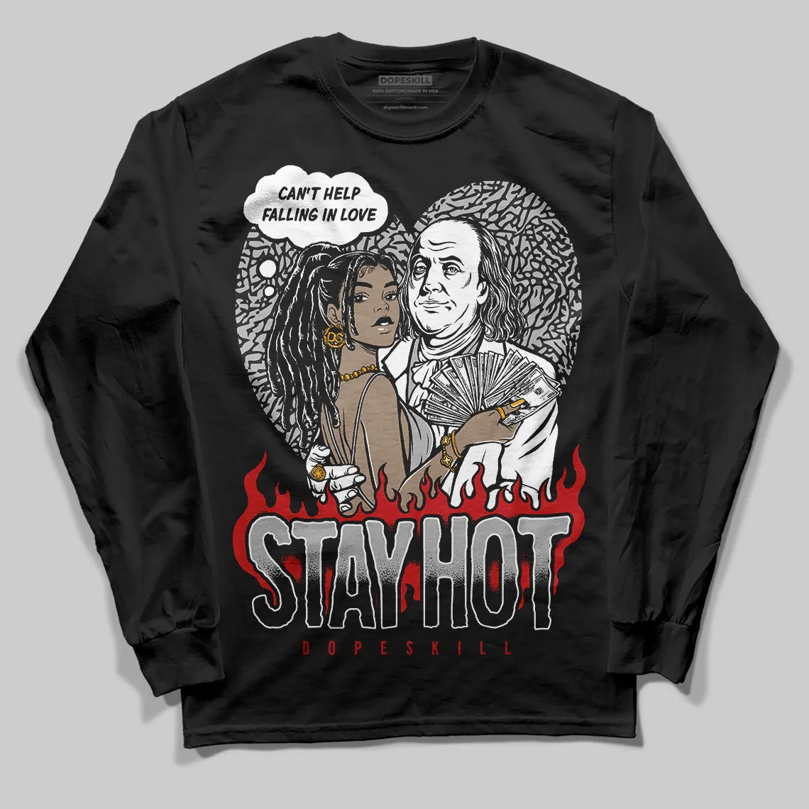 Black Cement 3s DopeSkill Long Sleeve T-Shirt Stay Hot Graphic sold by DopeSkill