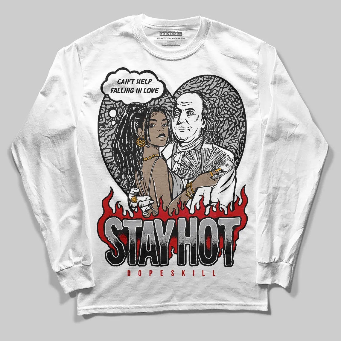 Black Cement 3s DopeSkill Long Sleeve T-Shirt Stay Hot Graphic sold by DopeSkill product image thumbnail 2