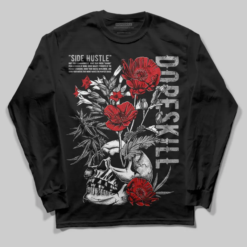 Black Cement 3s DopeSkill Long Sleeve T-Shirt Side Hustle Graphic sold by DopeSkill