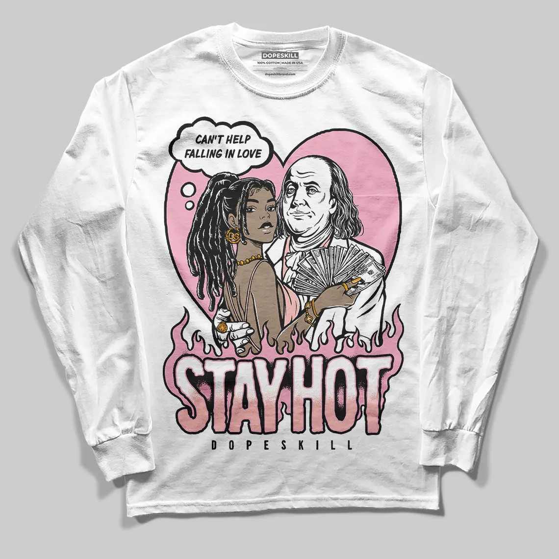 Stars Court White/Pink DopeSkill Long Sleeve T-Shirt Stay Hot Graphic sold by DopeSkill product image thumbnail 2