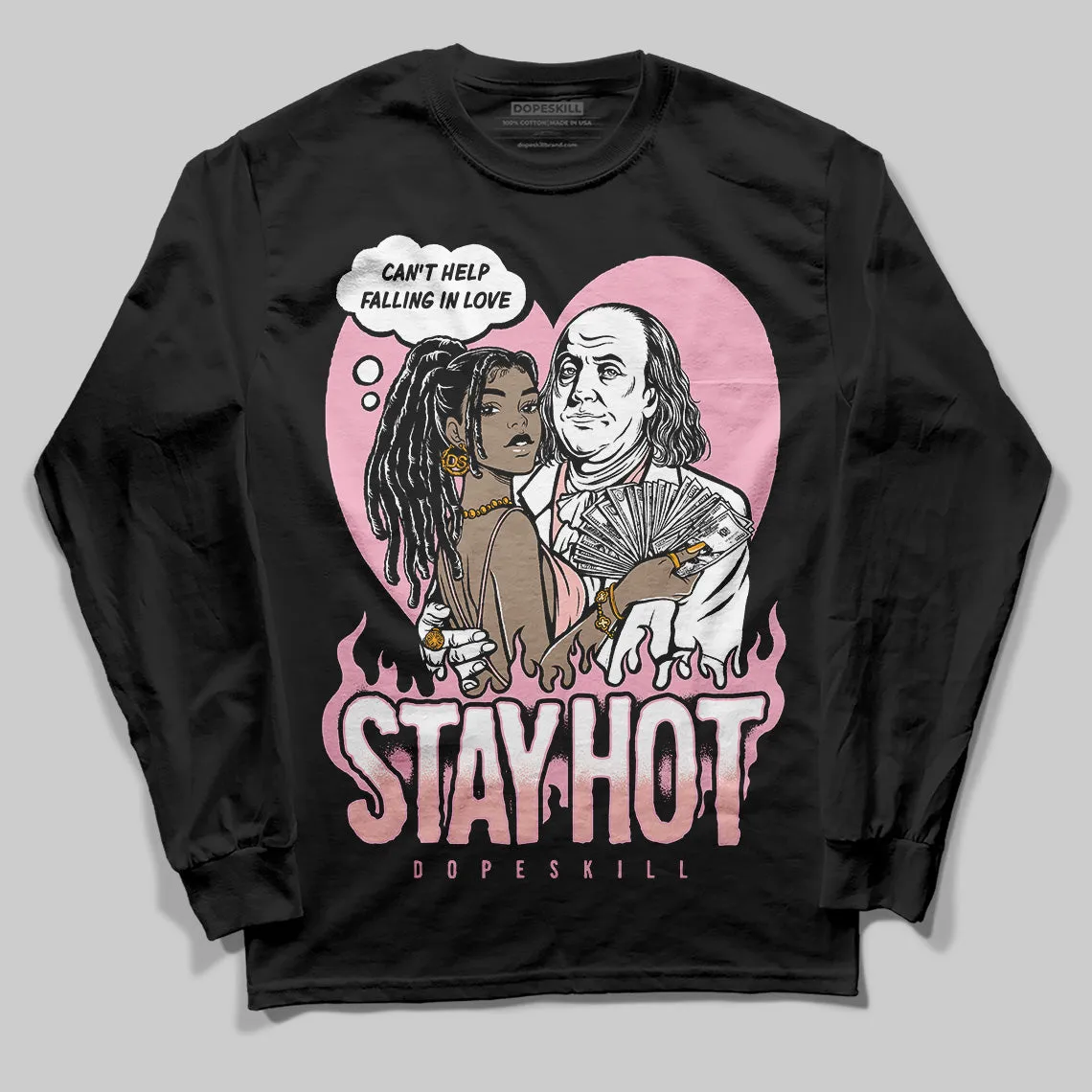 Stars Court White/Pink DopeSkill Long Sleeve T-Shirt Stay Hot Graphic sold by DopeSkill