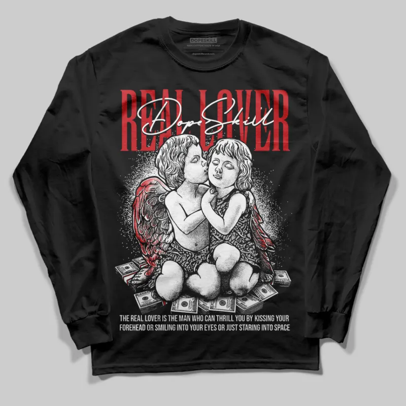 Black Cement 3s DopeSkill Long Sleeve T-Shirt Real Lover Graphic sold by DopeSkill