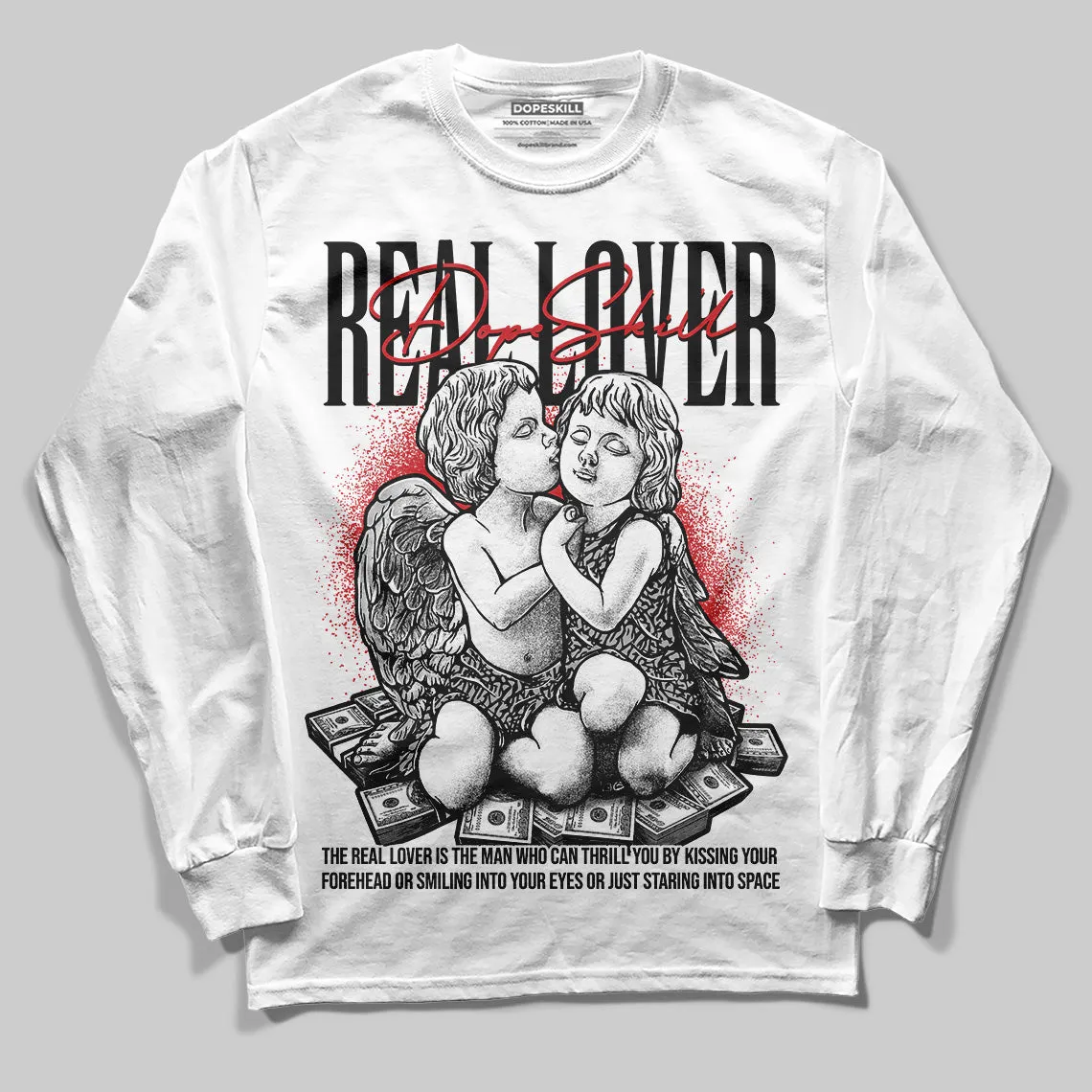 Black Cement 3s DopeSkill Long Sleeve T-Shirt Real Lover Graphic sold by DopeSkill product image thumbnail 2