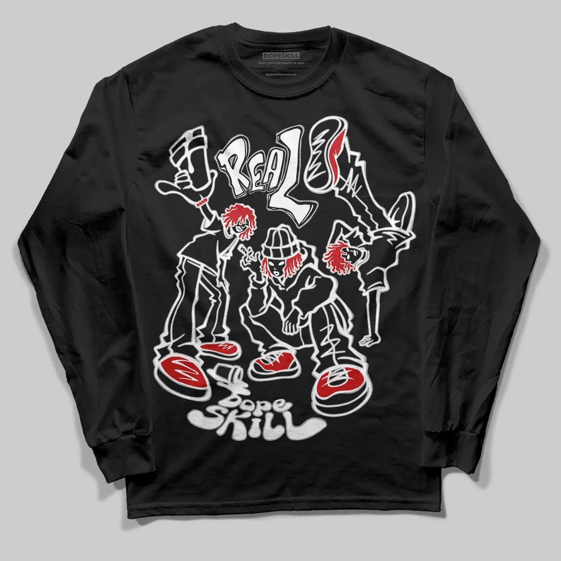 Black Cement 3s DopeSkill Long Sleeve T-Shirt Real Y2K Players Graphic sold by DopeSkill