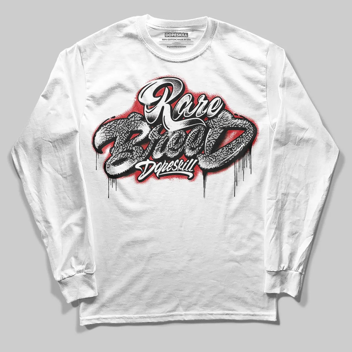 Black Cement 3s DopeSkill Long Sleeve T-Shirt Rare Breed Type Graphic sold by DopeSkill product image thumbnail 2
