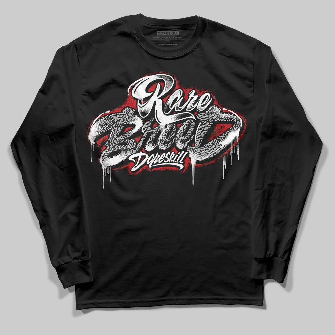 Black Cement 3s DopeSkill Long Sleeve T-Shirt Rare Breed Type Graphic sold by DopeSkill