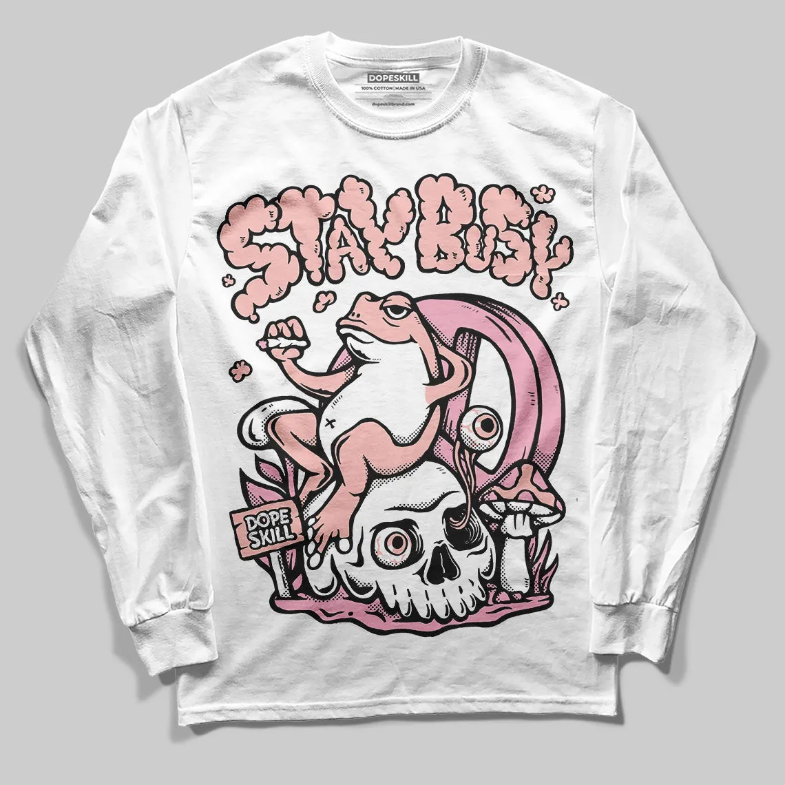Stars Court White/Pink DopeSkill Long Sleeve T-Shirt Stay Busy Graphic sold by DopeSkill product image thumbnail 2