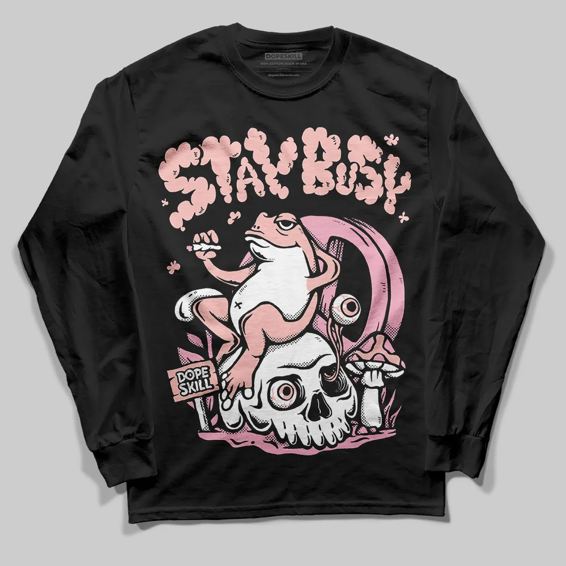 Stars Court White/Pink DopeSkill Long Sleeve T-Shirt Stay Busy Graphic sold by DopeSkill