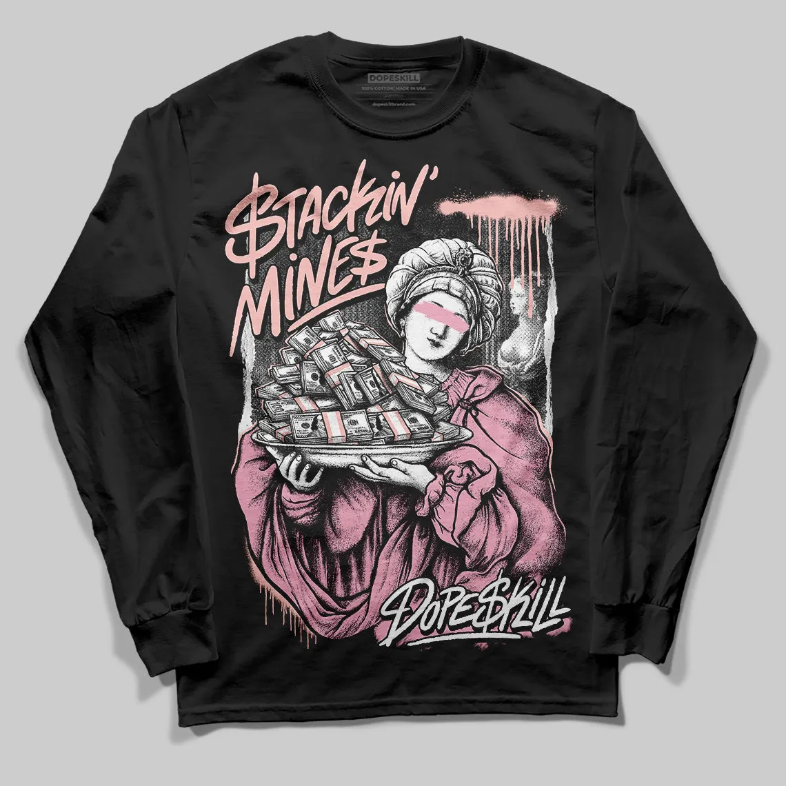 Stars Court White/Pink DopeSkill Long Sleeve T-Shirt Stackin Mines Graphic sold by DopeSkill