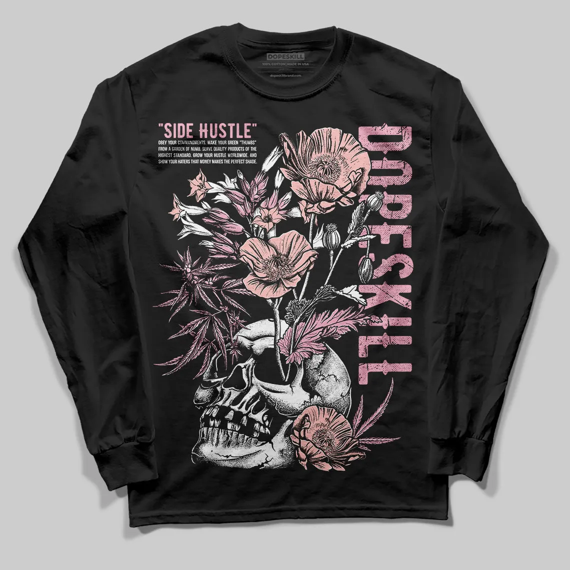 Stars Court White/Pink DopeSkill Long Sleeve T-Shirt Side Hustle Graphic sold by DopeSkill