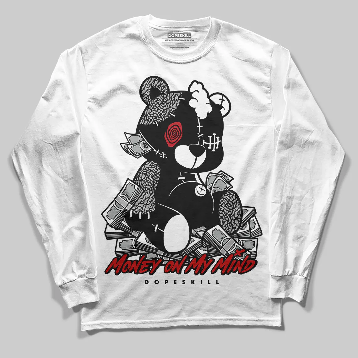 Black Cement 3s DopeSkill Long Sleeve T-Shirt MOMM Bear Graphic sold by DopeSkill product image thumbnail 2
