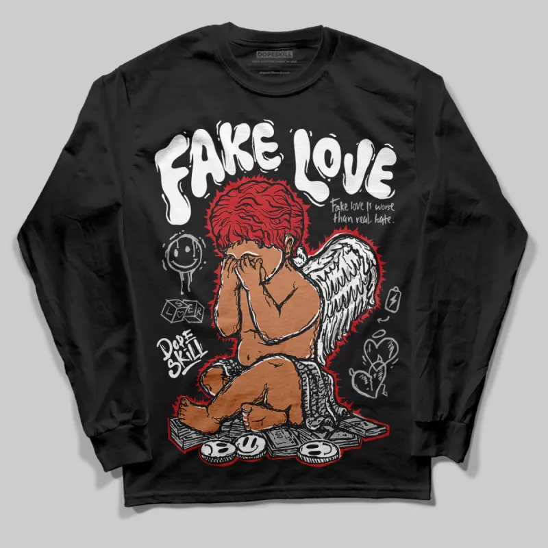 Black Cement 3s DopeSkill Long Sleeve T-Shirt New Fake Love Graphic sold by DopeSkill