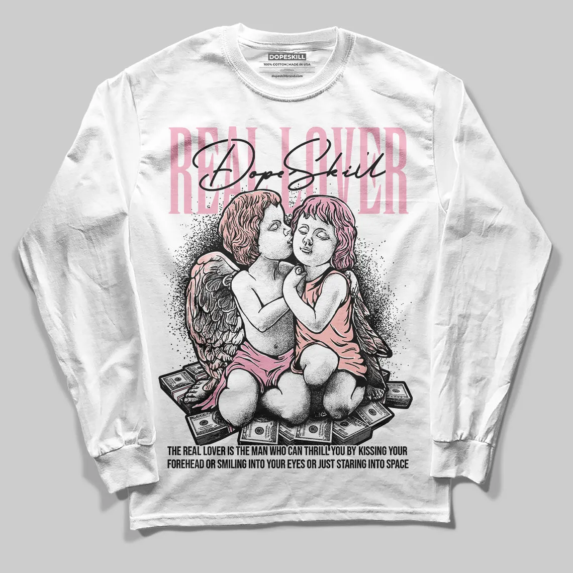 Stars Court White/Pink DopeSkill Long Sleeve T-Shirt Real Lover Graphic sold by DopeSkill product image thumbnail 2