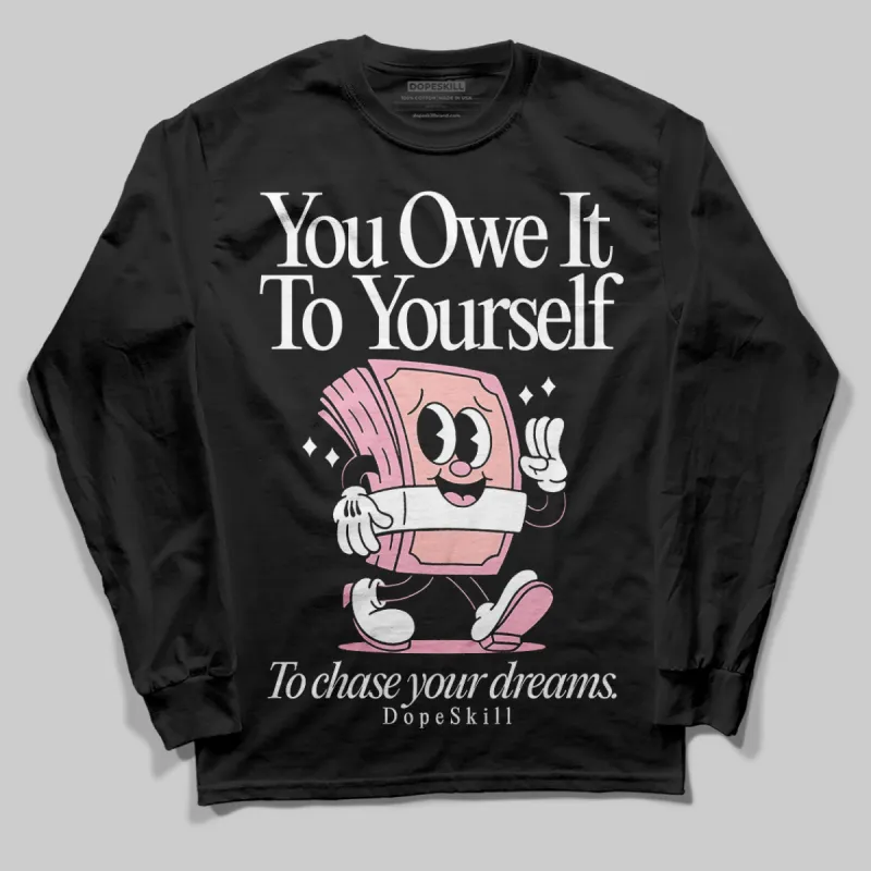 Stars Court White/Pink DopeSkill Long Sleeve T-Shirt Owe It To Yourself Graphic made by DopeSkill