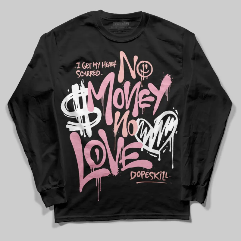 Stars Court White/Pink DopeSkill Long Sleeve T-Shirt No Money No Love Typo Graphic sold by DopeSkill