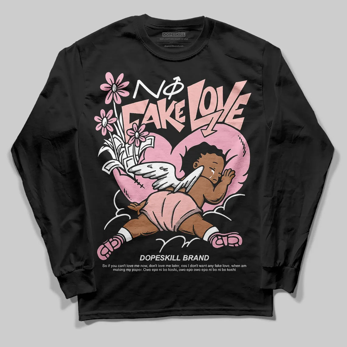 Stars Court White/Pink DopeSkill Long Sleeve T-Shirt No Fake Love Graphic sold by DopeSkill