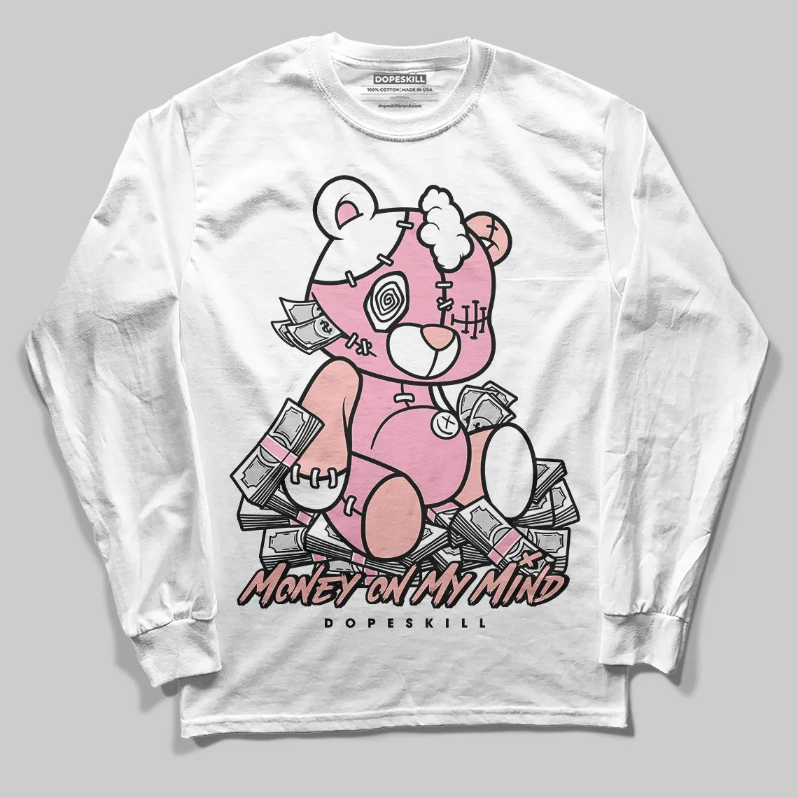 Stars Court White/Pink DopeSkill Long Sleeve T-Shirt MOMM Bear Graphic sold by DopeSkill product image thumbnail 2