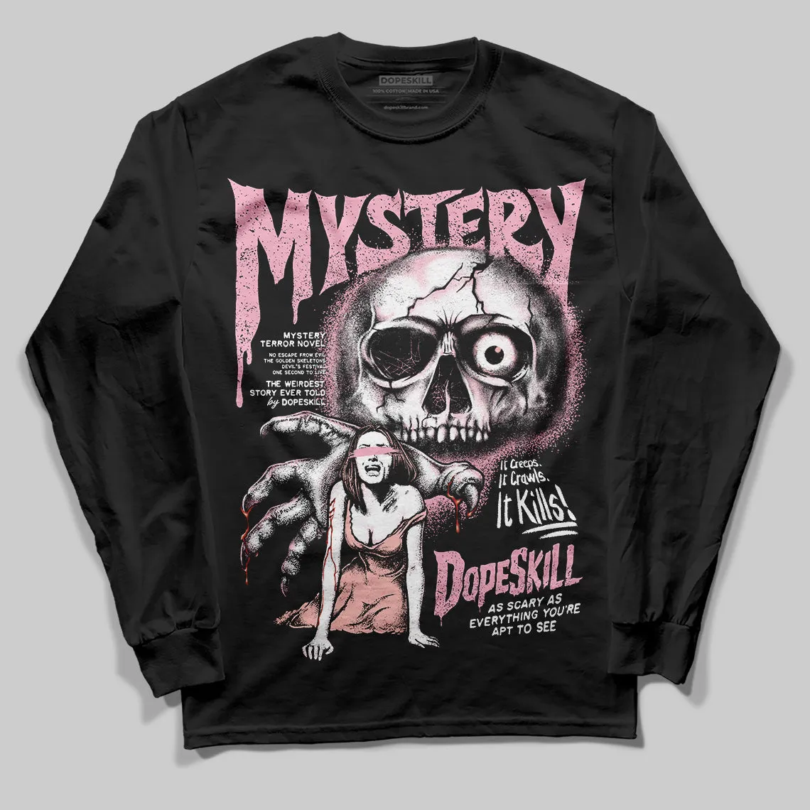 Stars Court White/Pink DopeSkill Long Sleeve T-Shirt Mystery Ghostly Grasp Graphic sold by DopeSkill
