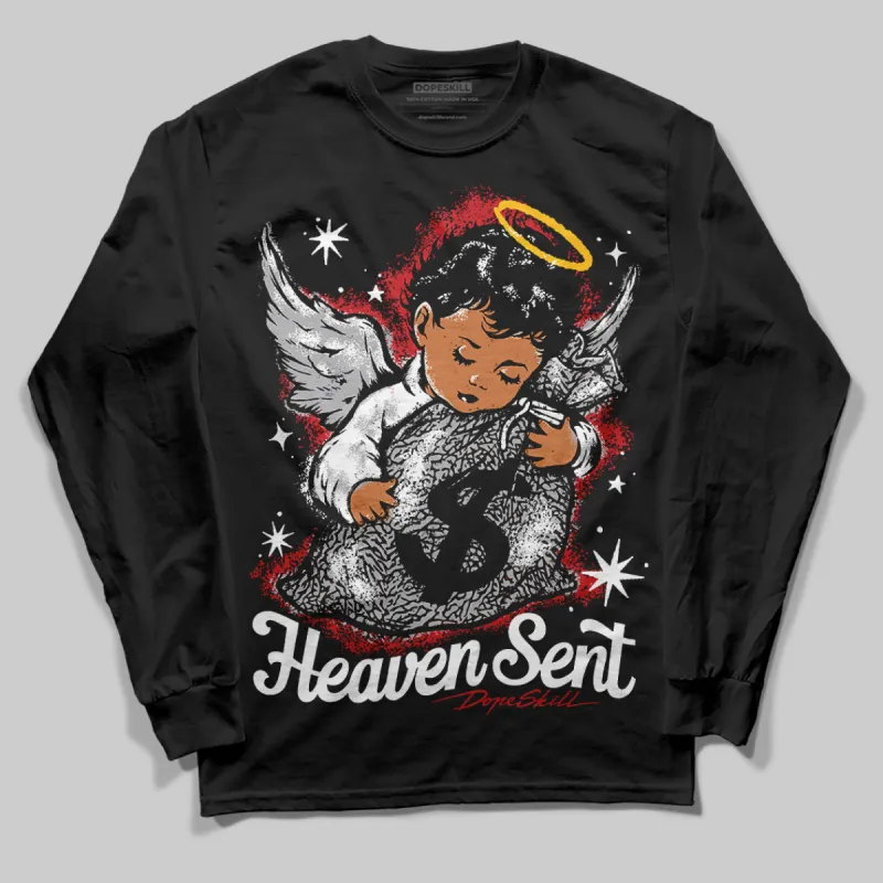 Black Cement 3s DopeSkill Long Sleeve T-Shirt Heaven Sent Graphic sold by DopeSkill