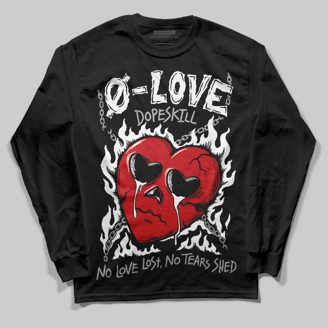 Black Cement 3s DopeSkill Long Sleeve T-Shirt Crying Heart Graphic sold by DopeSkill