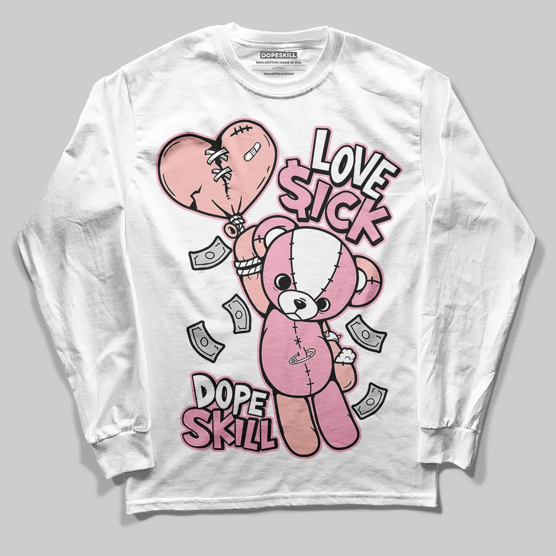 Stars Court White/Pink DopeSkill Long Sleeve T-Shirt Love Sick Graphic sold by DopeSkill product image thumbnail 2