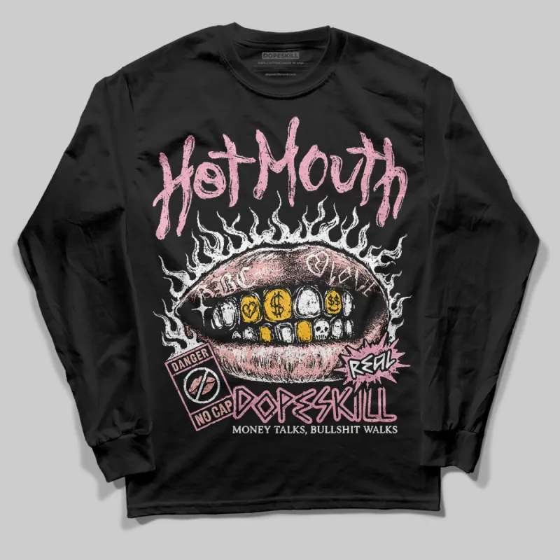 Stars Court White/Pink DopeSkill Long Sleeve T-Shirt Hot Mouth Graphic sold by DopeSkill